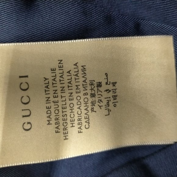 100% Authentic Gucci Cap GG Canvas Sherry Line Navy Blue Polyester - Picture 7 of 9